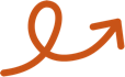 icone minimaliste flèche en forme de boucle orange 