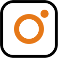 icone instagram minimaliste noir et orange