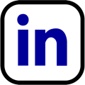 icone linkedin minimaliste bleue et noire