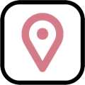 icone localisation google maps minimaliste rose et noire